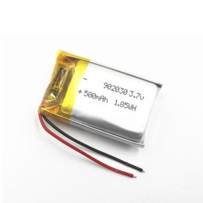 China 20g 902030 500mAh 3.7 V Li Polymer Battery 9.0*20*30mm for sale