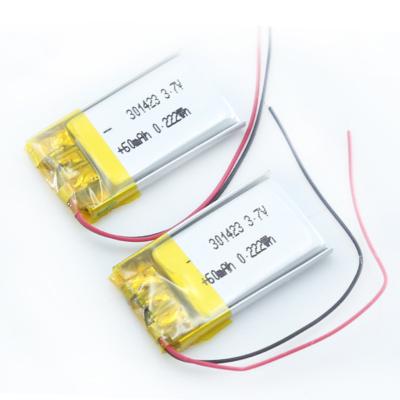 China 301423 3.7v 60mah Lipo Battery For Bluetooth Headset Lighting for sale