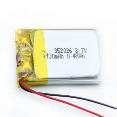 China 130mAh 352026  Lipo Polymer Battery CE SGS Electric Watch Battery for sale