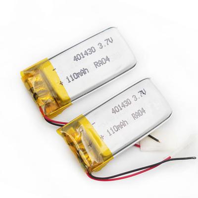 China GPS Tracker Li Polymer Rechargeable Battery 401430 110mAh Lipo Battery for sale
