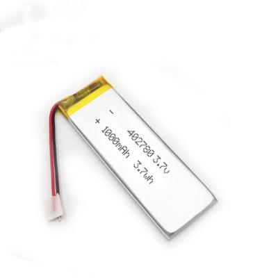 China Custom Flexible 4.0mm Thin Lipo Battery 3.7V 1000Mah 402780 for sale