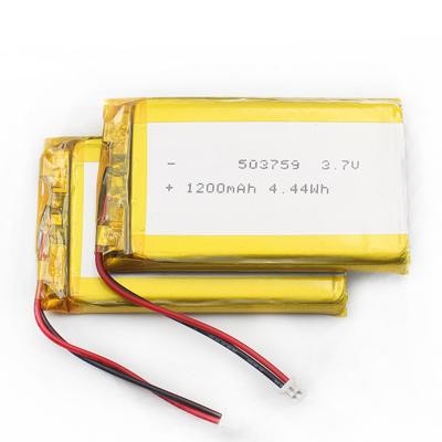 China 5.0*37*61mm 503759 1200mah Lipo Polymer Battery ISO9001 for sale