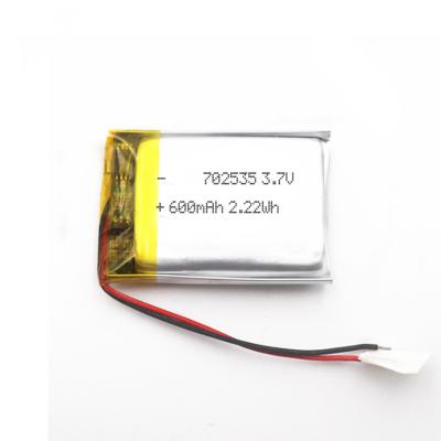 China KC 702535 600mah Rechargeable Li Polymer Battery For Toy Robot for sale