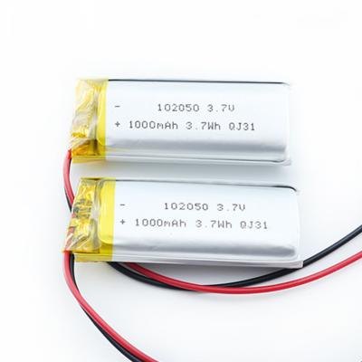 China MSDS UN38.3 102050 1050mah Li Ion Battery With Pcm Wires for sale