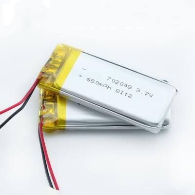China 702048 520mah 650mah Lipo Battery Rechargeable Portable 12 Mounths Warranty for sale