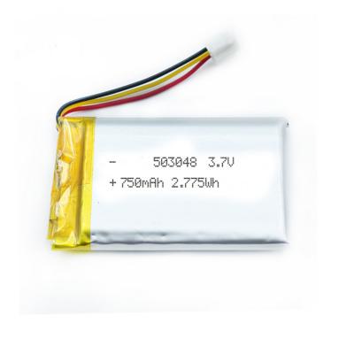 China ROHS 503048 750MAh Lipo Polymer Battery With Wire Connector PCB for sale