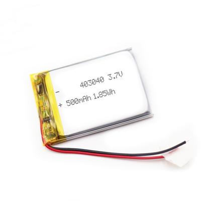 China 403040 500mAh Rechargeable Lithium Battery for sale