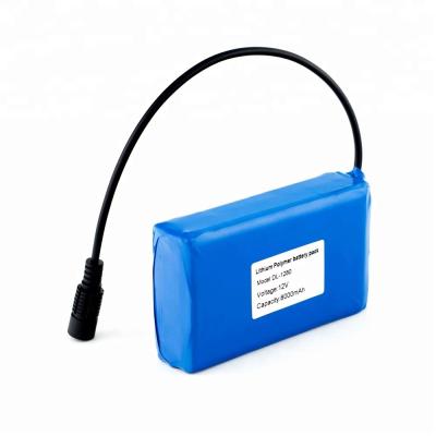 China 8000mah 12v Rechargeable Li Polymer Battery Pack For PDVD Cellular Phone for sale