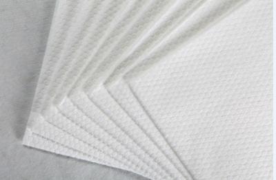 China 62g White Polyester And Viscose Spunlace Nonwoven Fabric Small Pearl Grain Cotton Tissue, Pads, Wet Wipes for sale