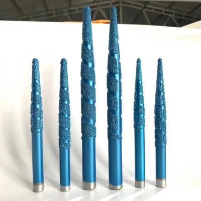China Brazed diamond carving tools blue cnc router bit for marble Carving stone caring for sale