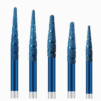 China Brazed diamond carving tools blue cnc router bit sculpture carving tools for sale