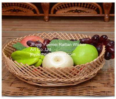 China 2016 wicker tray wicker fruit pallet wicker tray round shape wicker baskets for sale
