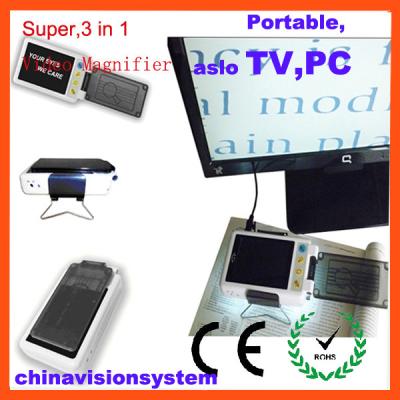 China 3 en 1 lupa electrónica baja portátil de Vision en venta