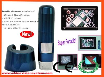 China Inernal Battery 5-200X Wifi Wireless Portable Digital Microscope for sale