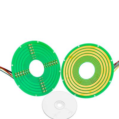 China 8 Circuits Pancake Slip Ring Transmitting 12A Current and 100M Ethernet Signal for sale