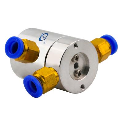 China 0.1N.M Low Torque Slip Ring 2 Channels Pneumatic Rotary Joint Routing Compressed Air for sale