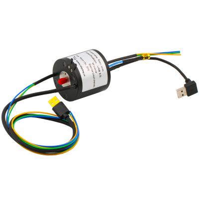 China 8 Circuits Through Hole Slip Ring Transferring Electricity HF and USB Signals for sale
