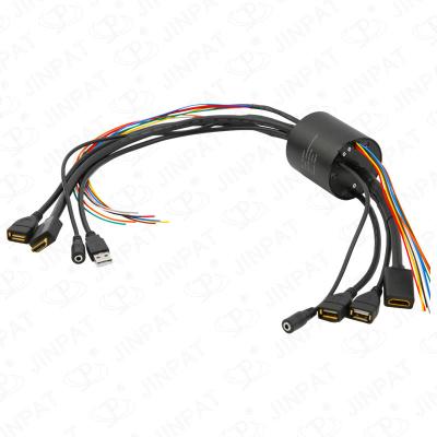 중국 동시에 전류량 신호 HDMI USB2.0 신호를 이동시키는 구멍 슬립 링을 통한 IP54 13 회로 판매용