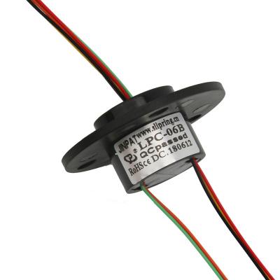 China Cap Type Rotary Slip Ring 6 Circuit 2A 240 VAC/DC Low Contact Resistance for sale