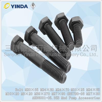 China Bolt Mud Pump Accessories M20×65 GB5780-86 M27×80 AH36001-05.35B High Strength for sale