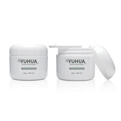 China White 50g PP Plastic Cream Jar Skincare Packaging Containers With Mushroom Lid à venda