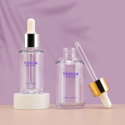 China 50ml Empty Serum Bottles Essential Oil Skincare Packaging Dropper Bottle for sale