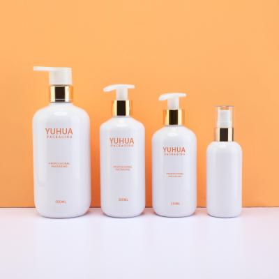 China Skincare Packaging Plastic Round Bottle 120ml 250ml 300ml  Shampoo Packaging for sale