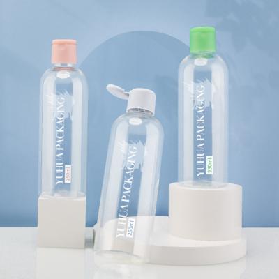 China Customized Logo 250ml Plastic Flip Cap Bottles For Shampoo Conditioner for sale