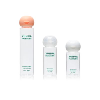 China 30ml PET Cosmetic Bottle Travel Sample Size Flip Cap Bottle For Skincare for sale