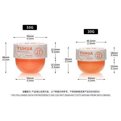China Jarrón cosmético de plástico de 30 ml y 50 ml Eco-friendly Pp Body Butter Cream Jarrón con tapa invertida en venta