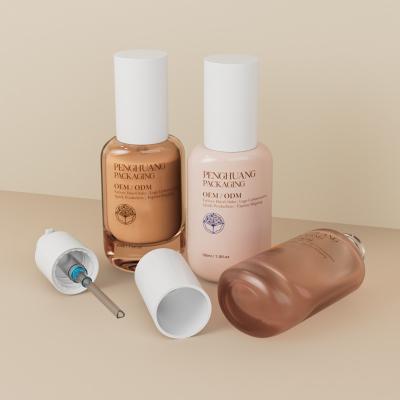 Κίνα 30ml Μπουκάλια Foundation Στρογγυλά Άδεια Γυάλινα Μπουκάλια Υγρού Foundation προς πώληση