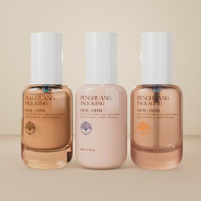 Κίνα 30ml Μπουκάλια Foundation Στρογγυλά Άδεια Γυάλινα Μπουκάλια Υγρού Foundation προς πώληση