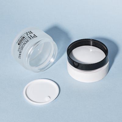 China 5-100g Matte Glass Cosmetic Jar Round Bottom Face Cream Jar With white Lid for sale