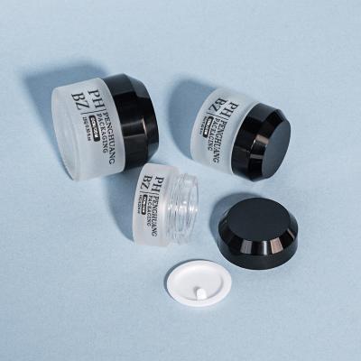 China 5-100g Matte Glass Cosmetic Jar Round Bottom Face Cream Jar With white Lid for sale