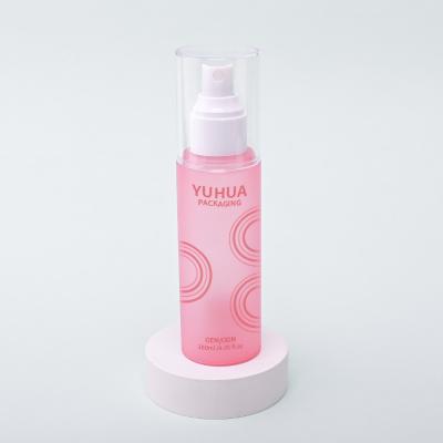 China Custom Toner Cosmetic Spray Bottle Clear Cylinder PET Spray Bottle For Moisturizing Toner for sale
