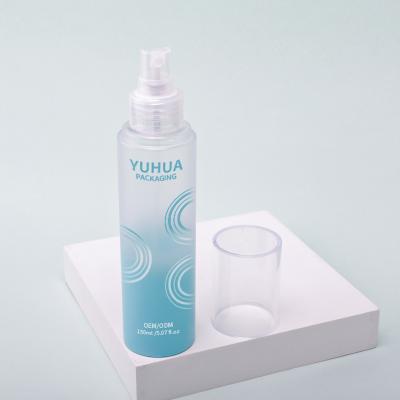 China Custom Toner Cosmetic Spray Bottle Clear Cylinder PET Spray Bottle For Moisturizing Toner for sale