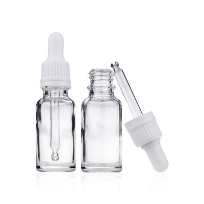 China 20ml Wholesale Clear Glass Dropper Bottles-Essential Oil Makeup Cosmetic Containers for sale