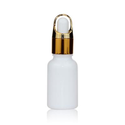 China 15ml Oil Dropper Glass Bottle Empty White Porcelain Cosmetic Containers for sale