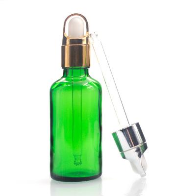 China Manufacturers Hot Sale Green 50ml Bottles For Essential Oils With Glass Dropper for sale