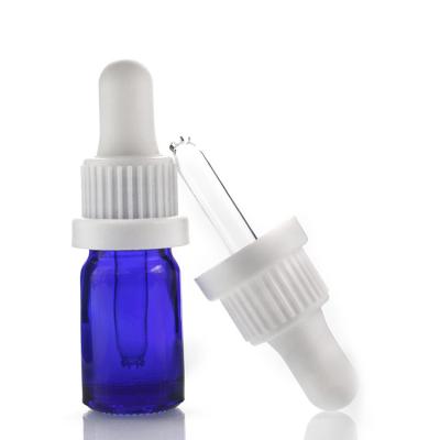 China 5ml Empty Blue Oil Dropper Glass Bottle Accepted Private Sticker for sale