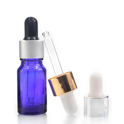 China 10ml Blue Bottle Empty Glass Dropper Bottles With Pipette Dropper Glass Bottles for sale