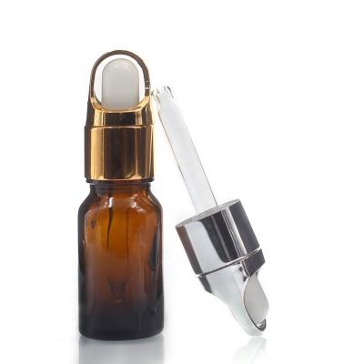 China YUHUA 10ml Amber Glass Bottles 0.3 Oz Brown Essential Oil Bottle for sale