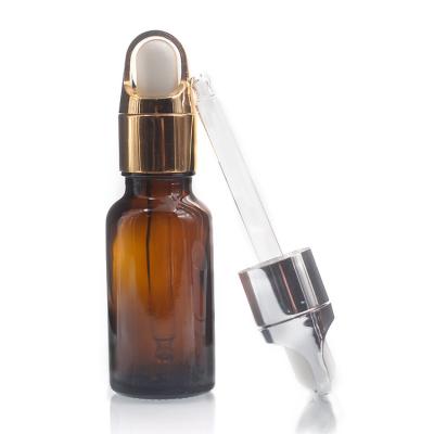China 20ml Amber Oil Dropper Glass Bottle com orifício e tampão à venda