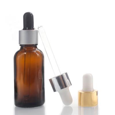 China Brown Essential Oil Glass Dropper Bottles Block Light 30ml Amber Bottles With Dropper for sale