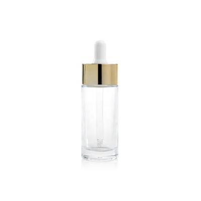 China Glass Medicine Serum Dropper Bottles 30ml Cosmetic Container With Gold Cap for sale