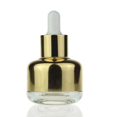 China Wholesale  Fancy 30ml Makeup Packaging Serum Essential Oil Dropper Glass Bottle for sale