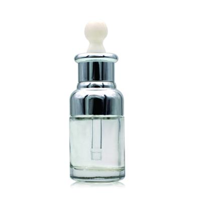 China 35ml Cosmetic Glass Bottle Empty Serum Oil Essence Clear Colorful Dropper Bottle In Stock S020 for sale