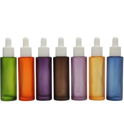 China Custom Color 30ml Dropper Bottle Packaging Frosted For Hair Oil for sale