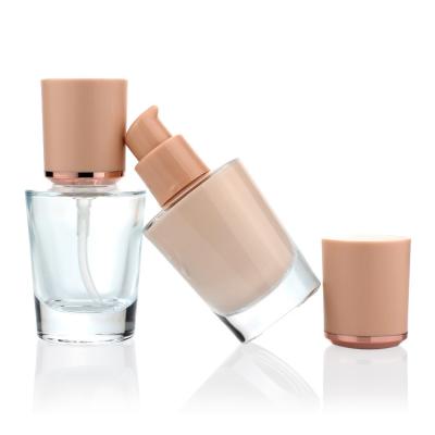 China Square 30ml Liquid Foundation Bottles Cosmetic Glass Containers for sale