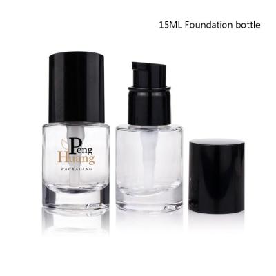 China Wholesale Fashion Design 30ml Cosmetic Foundation Pump Skincare Lotion Glass Bottle for sale